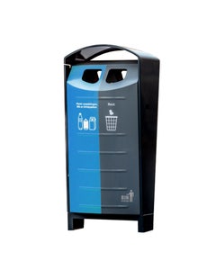 BINsolumn 2x50 liter blauw/grijs BE - Voetplaat