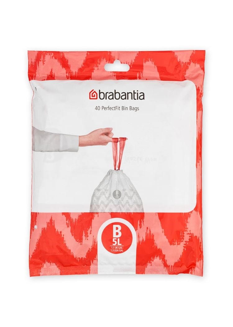 Brabantia afvalzakken code B - 5 liter - Pack 40 stuks
