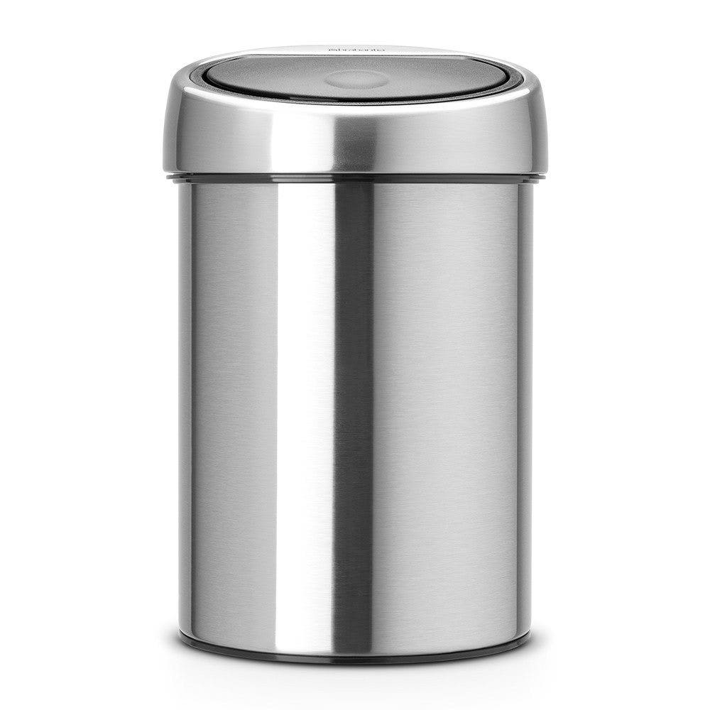 Wandafvalemmer Brabantia Touch Bin 3 liter platinum