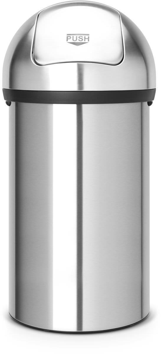 Brabantia push prullenbak 60 liter RVS