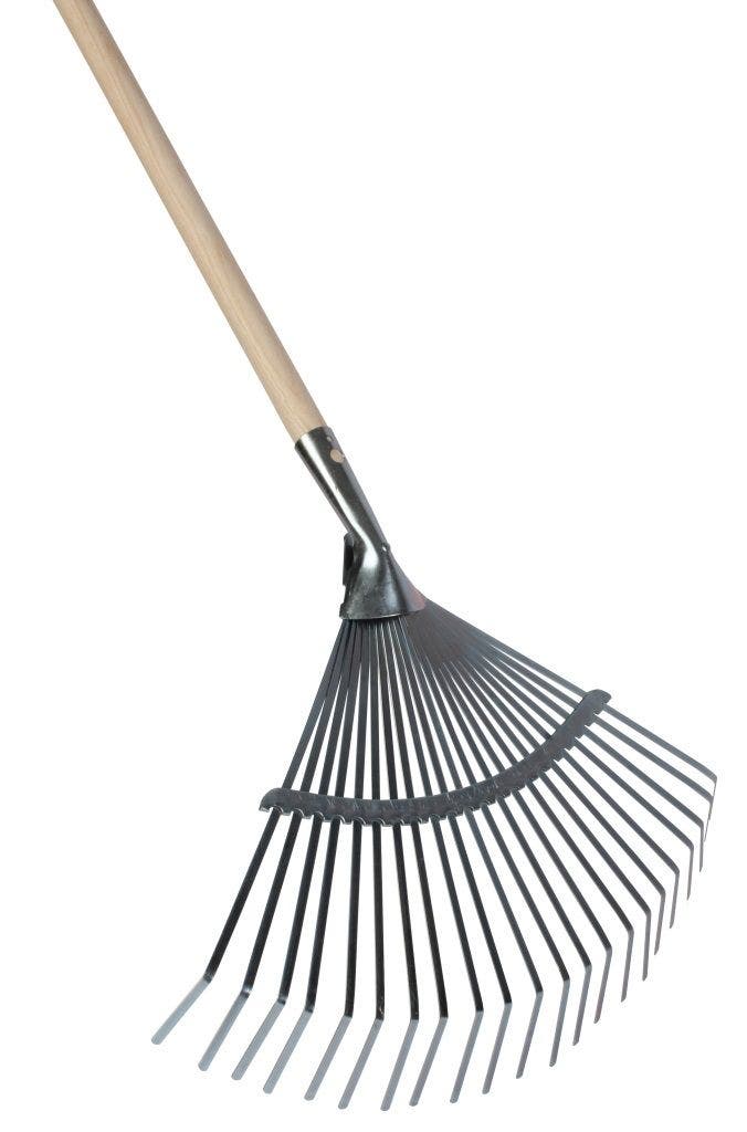 Gazonhark verzinkt plat 22 tanden + steel 150 cm