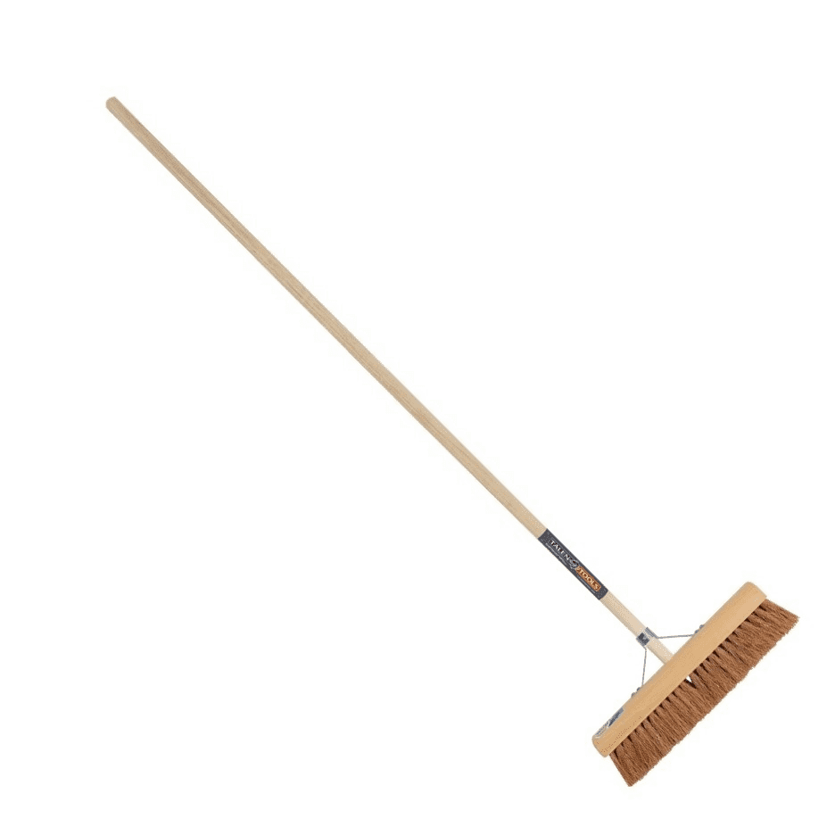 Zachte bezem kokoshaar 40 cm inclusief bezemsteel 150 cm