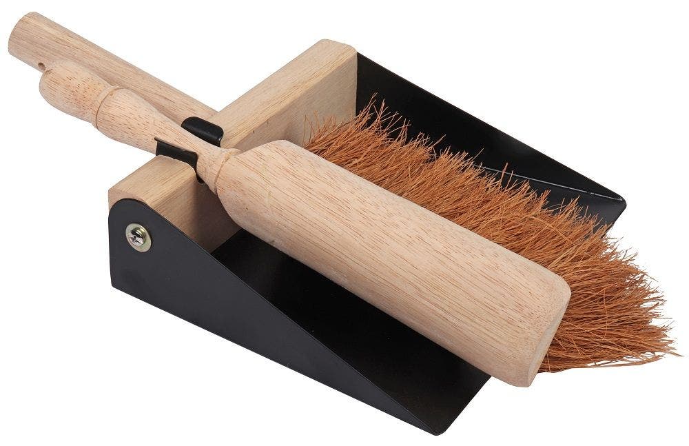 Talen Tools stoffer en blik metaal/hout met cocoshaar Excellent