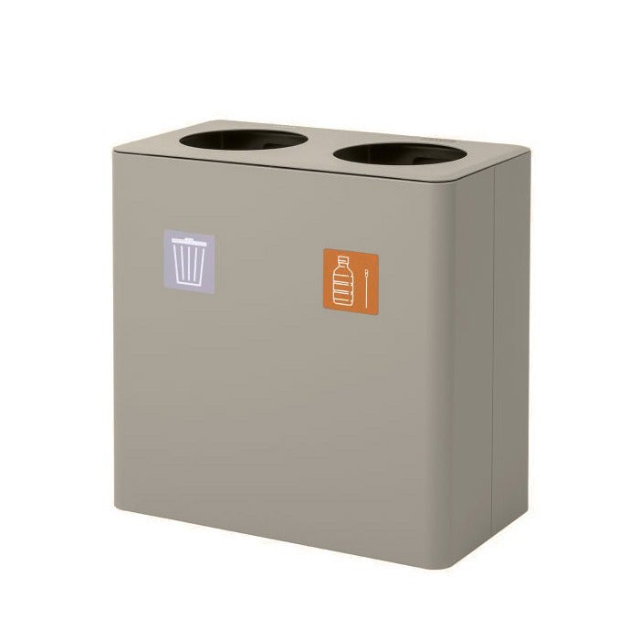 Dunk 2 afvalbak 2x60 liter grijs