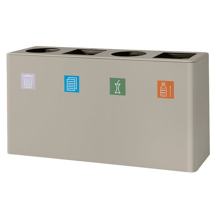 Dunk 4 afvalbak 4x60 liter grijs