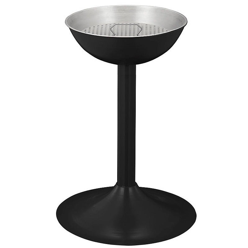 Staande zandasbak rond Ø41 cm op voet zwart - met peukenrooster