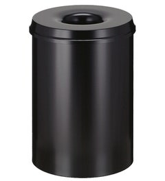 Vlamdovende papierbak 30 liter zwart V-part