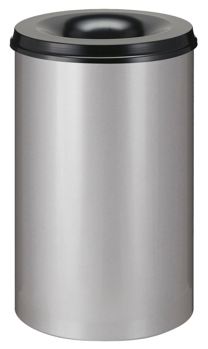 Vlamdovende papierbak 110 liter aluminiumgrijs