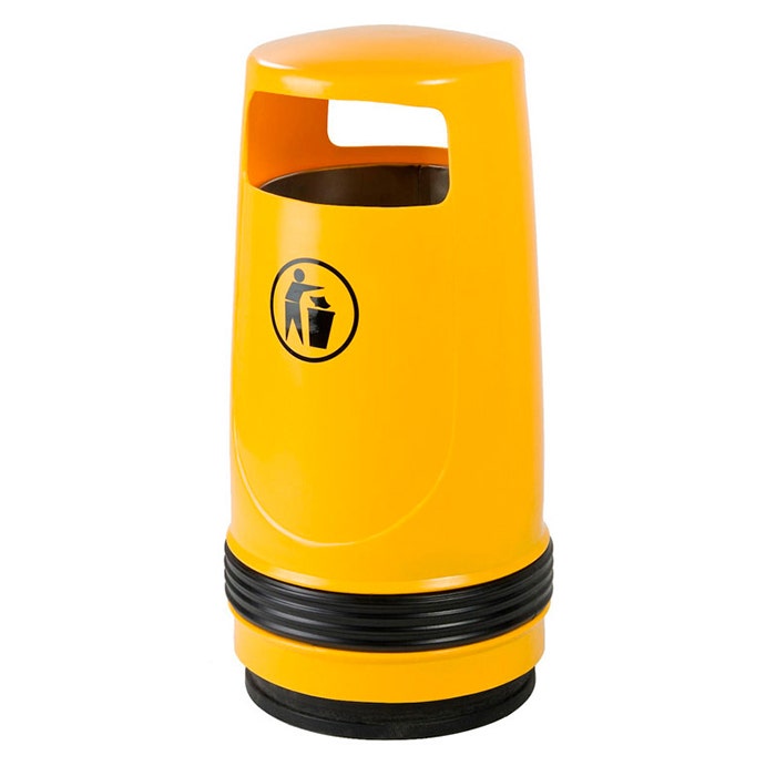 Vuilnisbak buiten 90 liter geel 