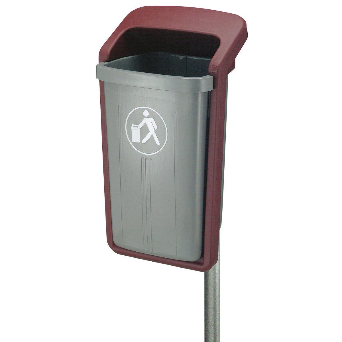 Sulo Elegenat buitenafvalbak 50 liter grijs rood