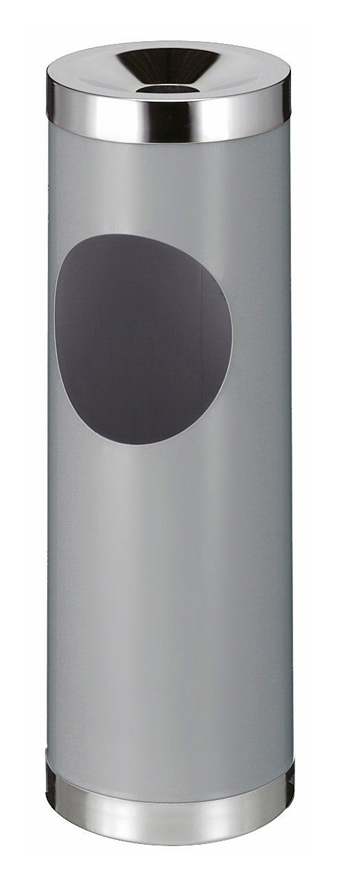 As-papierbak 30 liter aluminiumgrijs met RVS deksel