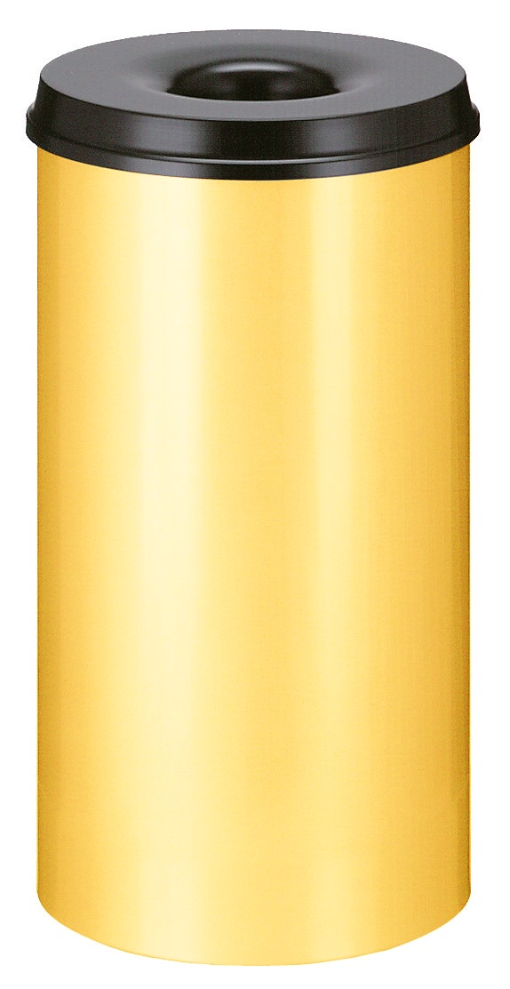 Papierbak geel met zwart deksel