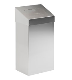 Sanitaire afvalbak met pushdeksel 50 liter mat RVS