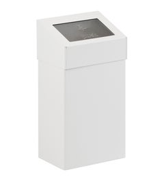 Vlamdovende sanitaire afvalbak met pushdeksel 18 liter wit