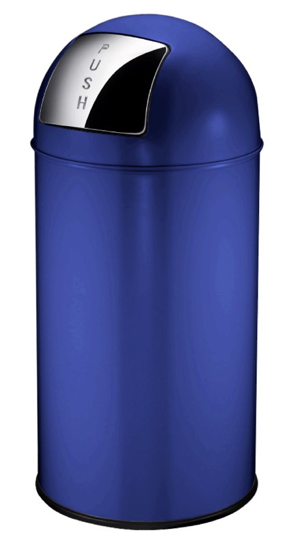 EKO Pushcan 40 liter blauw gepoedercoat