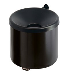 Ronde wandasbak voor buiten | Zwart metalen asbak | Grote asbak voor buiten aan de muur