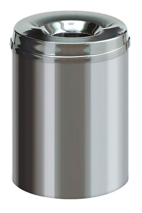 Vlamdovende papierbak 15 liter RVS V-part