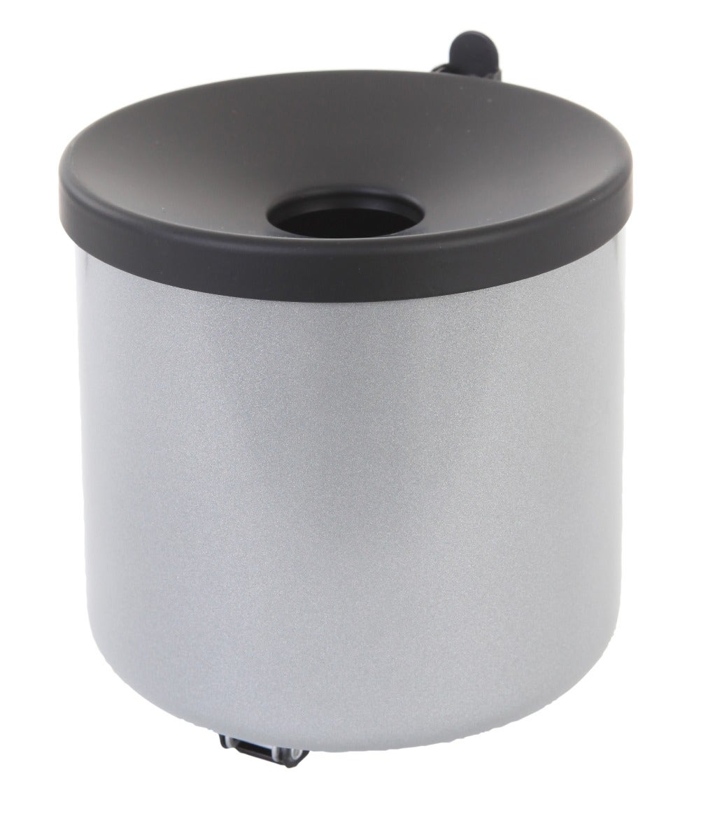 aluminium asbak met zwart deksel 