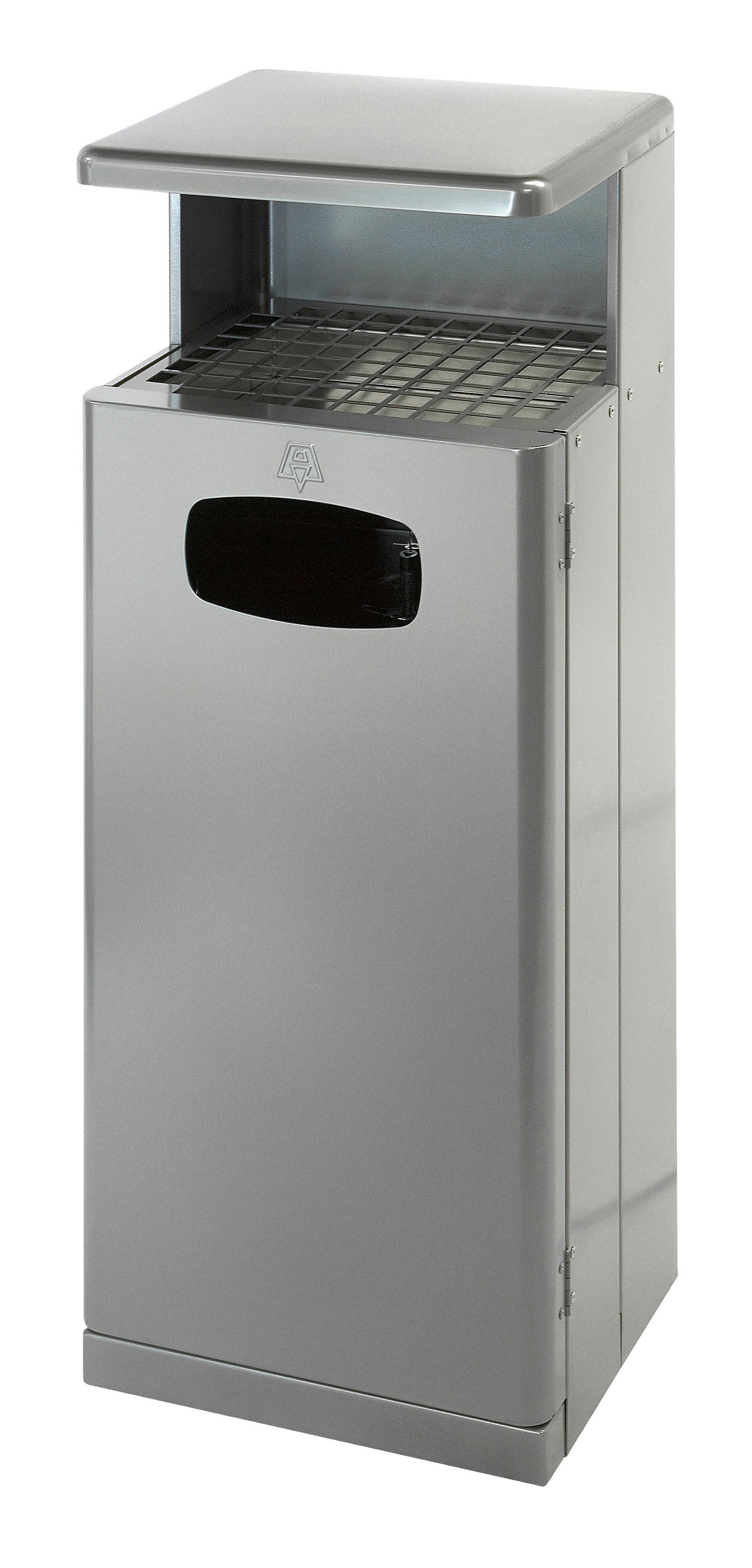 Buitenafvalbak lichtgrijs met asbak 