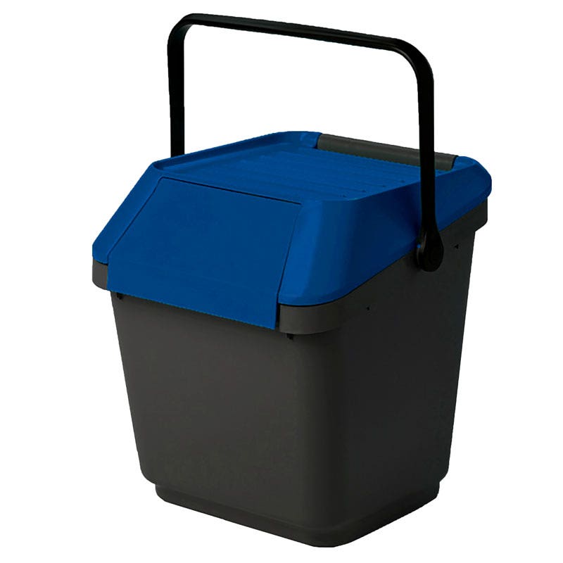 EasyMax afvalemmer 35 liter grijs, blauw