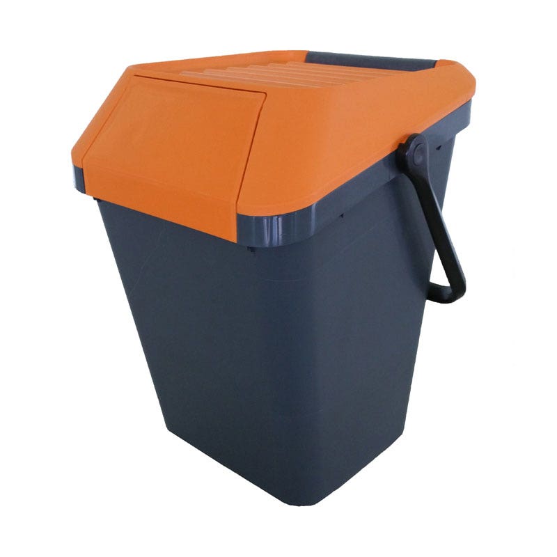 EasyMax afvalemmer 45 liter grijs, oranje