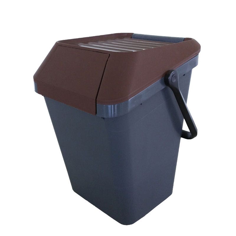 EasyMax afvalemmer 45 liter grijs/bruin - stapelbaar