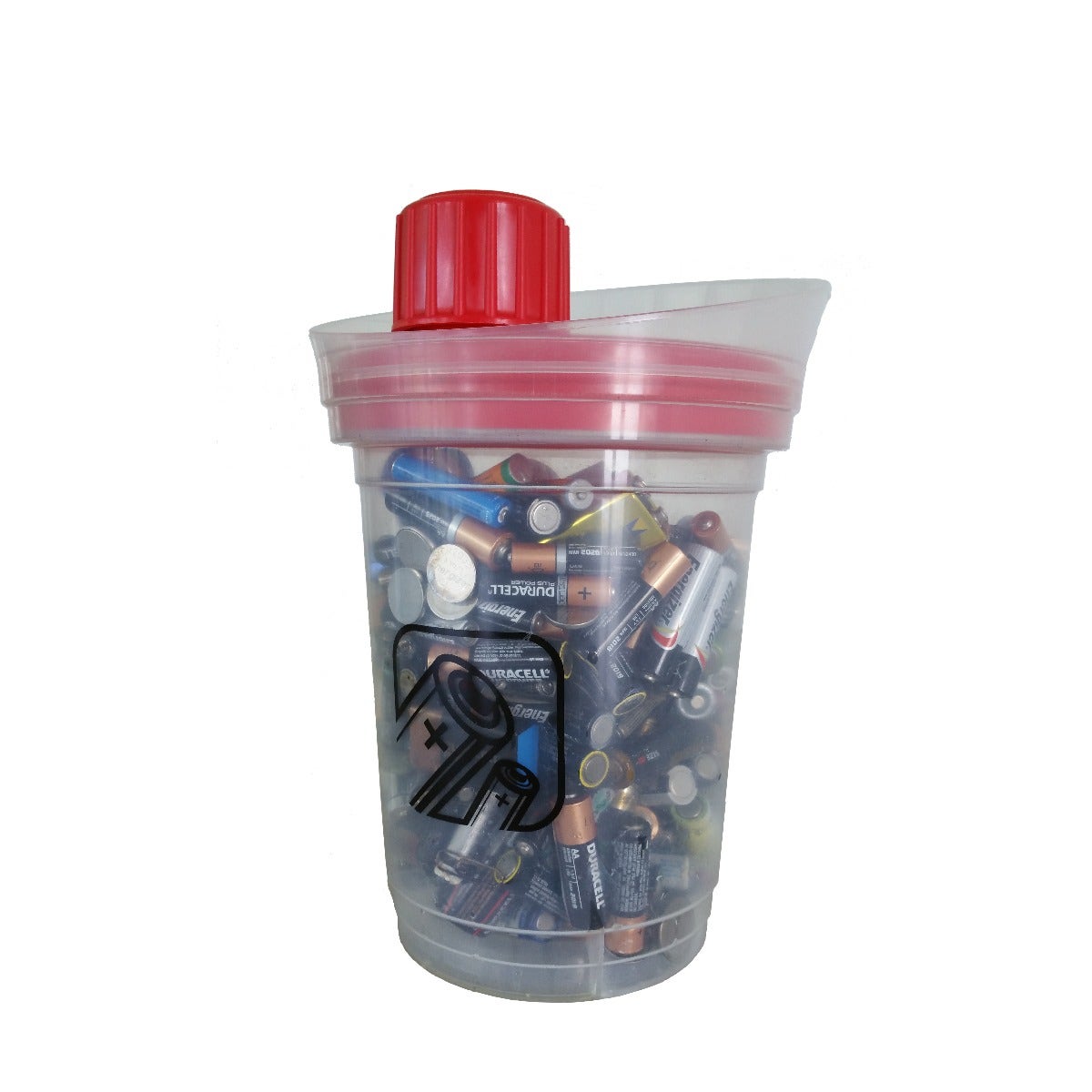Batterij inzamelbox 3 liter - voor lege batterijen - kindveilige dop