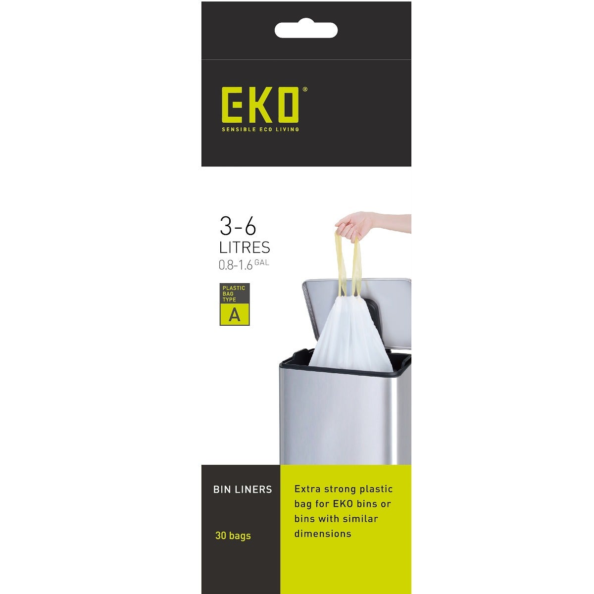 EKO afvalzakken type A | 3 - 6 liter | Doos 24 rollen à 30 stuks