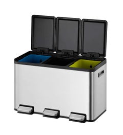 BRASQ Push Bin Prullenbak - Vuilnisbak Met Uitneembare Afvalemmer Afvalbak Prullenbakken 30 Liter Rvs BRASQ Push Bin Prullenbak - Vuilnisbak Met Uitneembare Afvalemmer Afvalbak Prullenbakken 30 Liter Rvs
