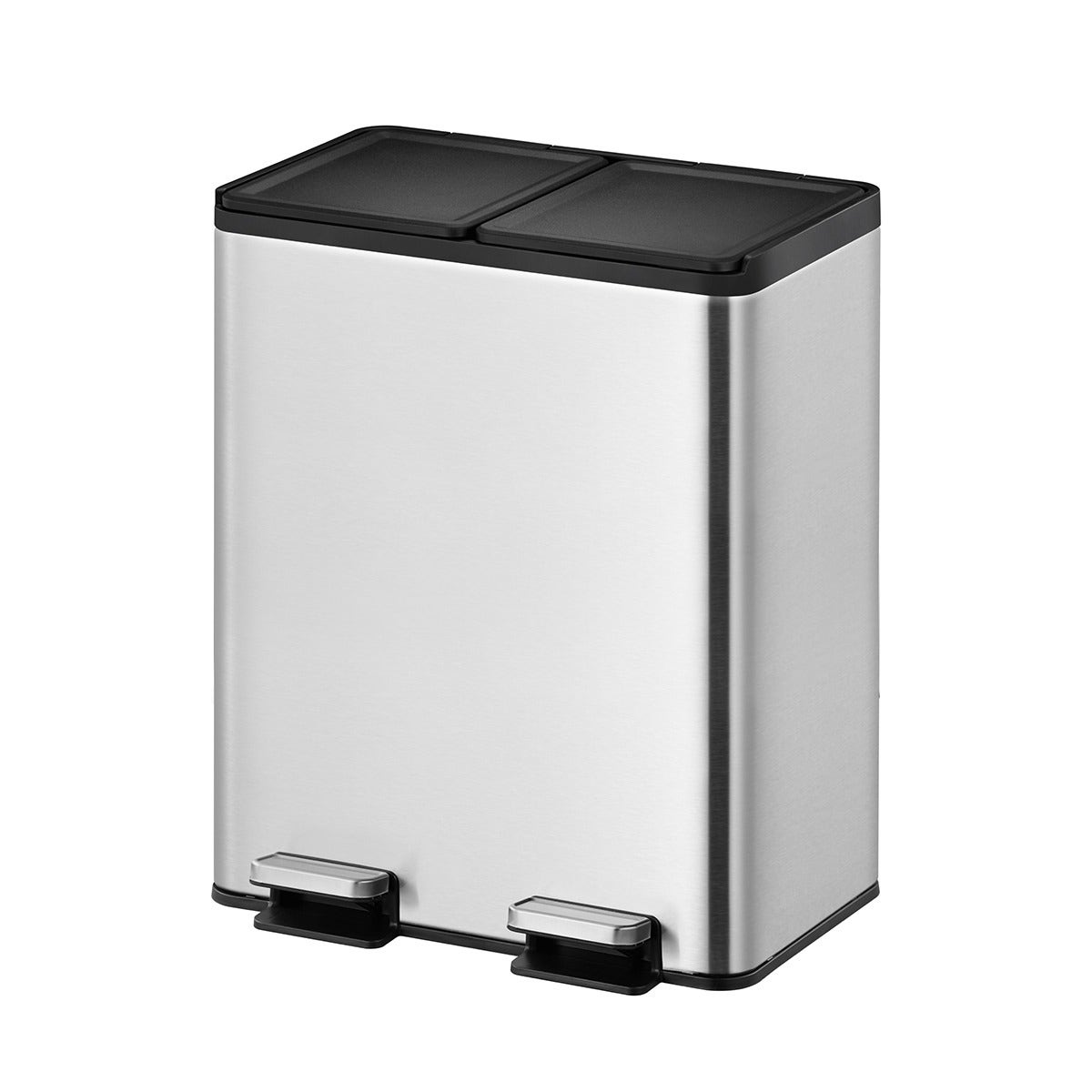 EKO Essential Splitted Recycler pedaalemmer 20 + 20 liter mat RVS
