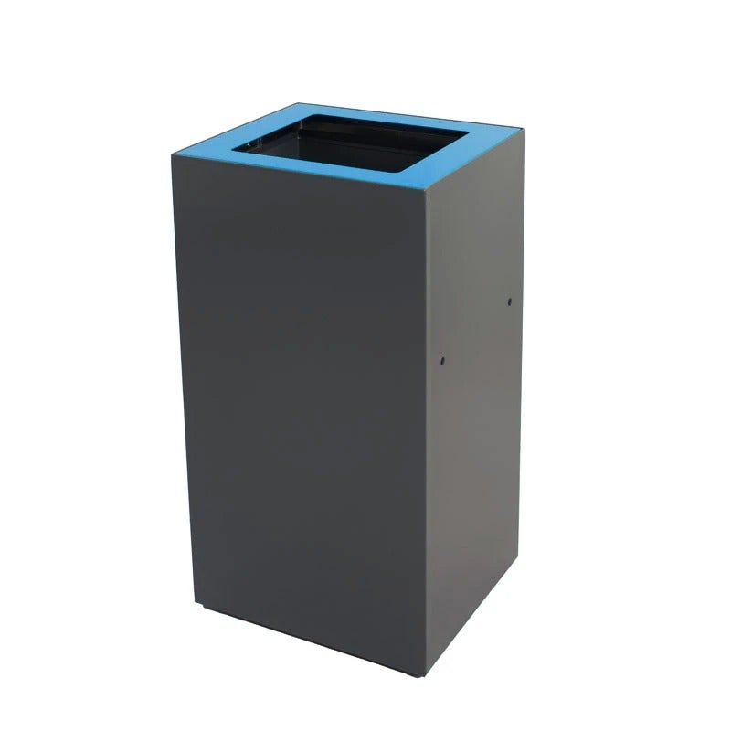EKObin afvalbak 90 liter - Antraciet met blauw deksel