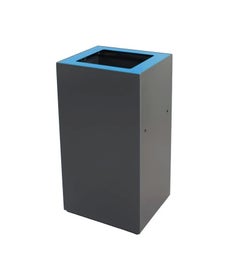 EKObin afvalbak 90 liter - Antraciet met blauw deksel