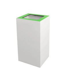 EKObin stalen afvalbak 90 liter wit met groen open deksel