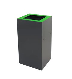 EKObin afvalbak 90 liter - Antraciet met groen deksel