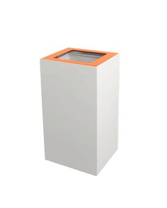 EKObin afvalbak 90 liter - Wit met oranje deksel