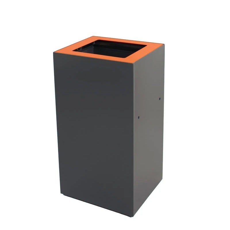 EKObin afvalbak 90 liter - Antraciet met oranje deksel