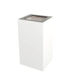 EKObin stalen afvalbak 90 liter wit met grijs open deksel