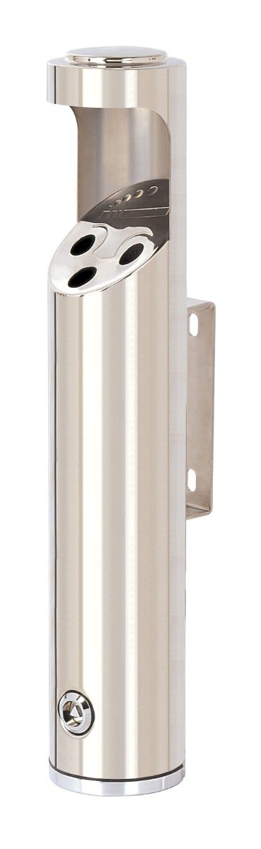 Ronde wandasbak zuil in roestvrijstaal