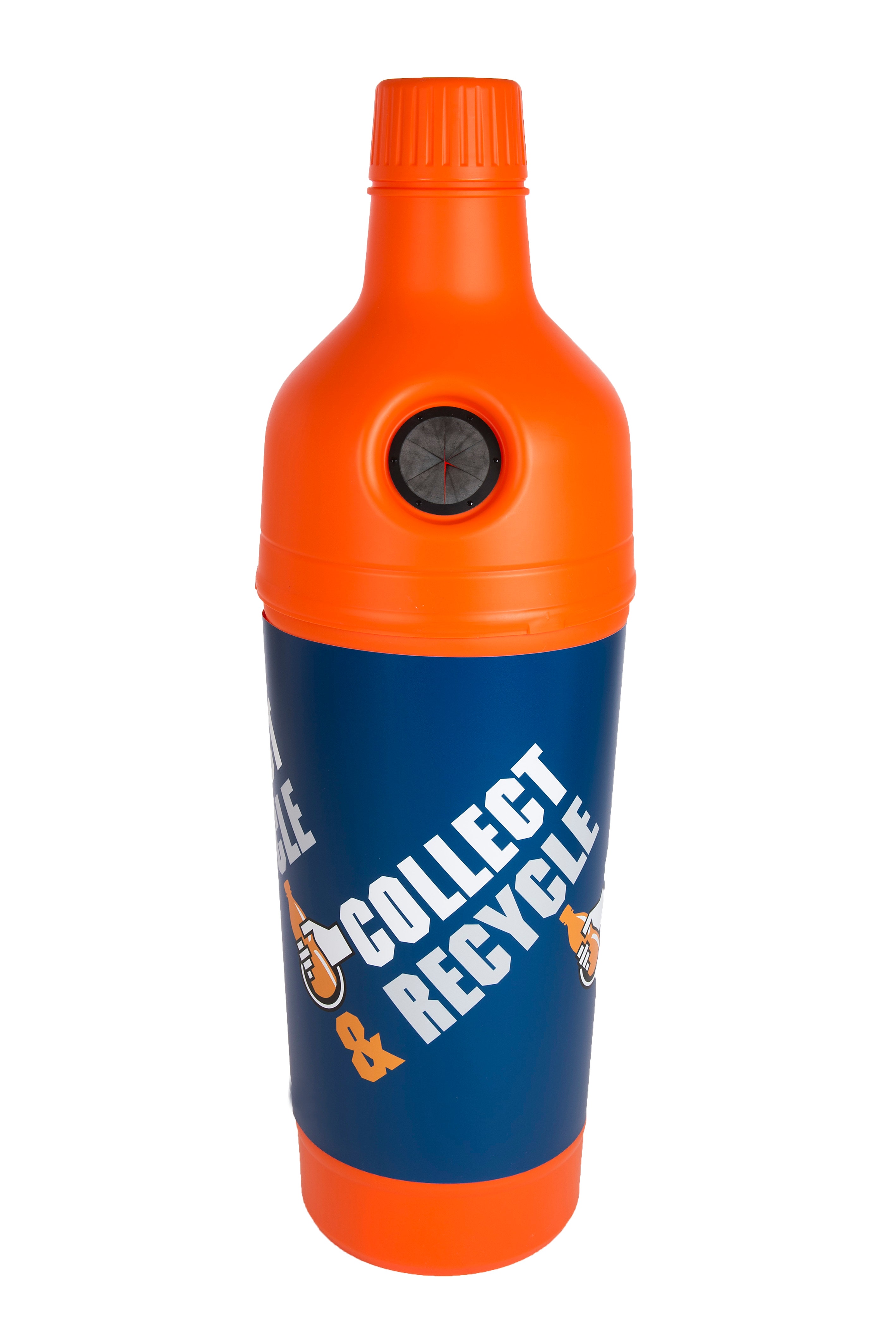 Kunststof afvalbak PETman 210 liter oranje voor PET flessen