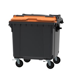 Afvalcontainer 1100 liter grijs met gekleurd Split Lid deksel