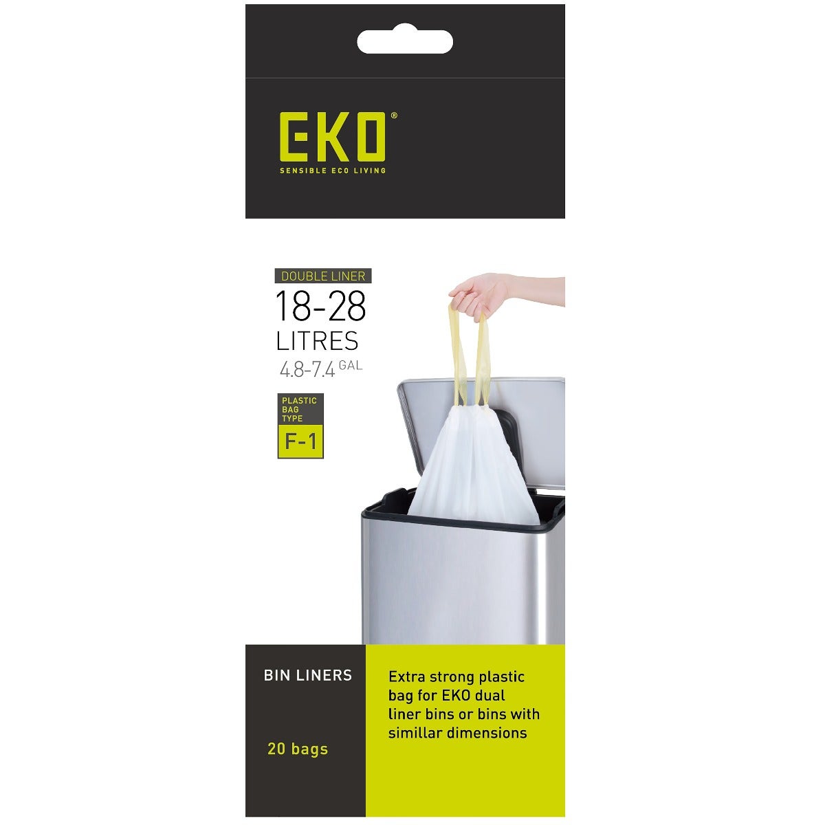 EKO afvalzakken type F1 | 18 - 28 liter | Doos 24x20 zakken