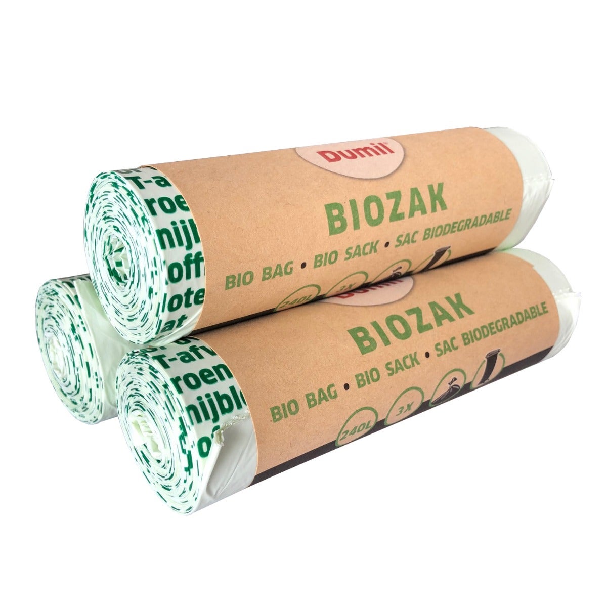 GFT zakken | Dumil biologisch afbreekbare zakjes | Composteerbare afvalzakken | GFT containerzakken 240 liter