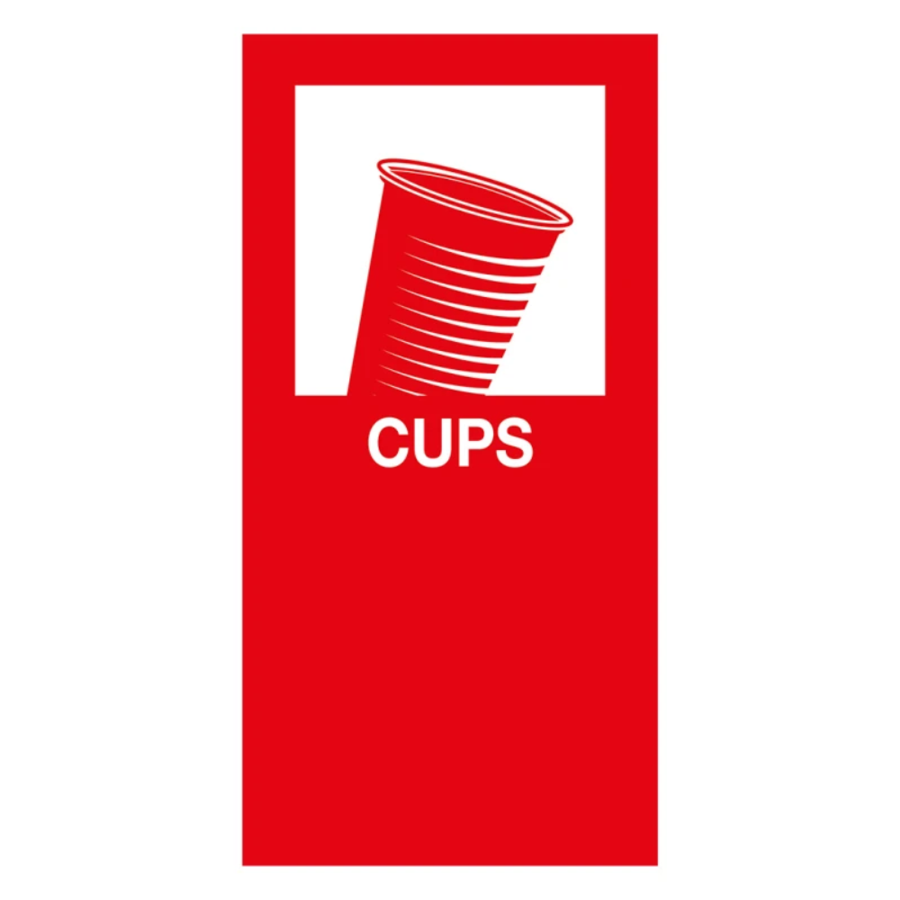 Magneetsticker 90x180cm Cups Rood