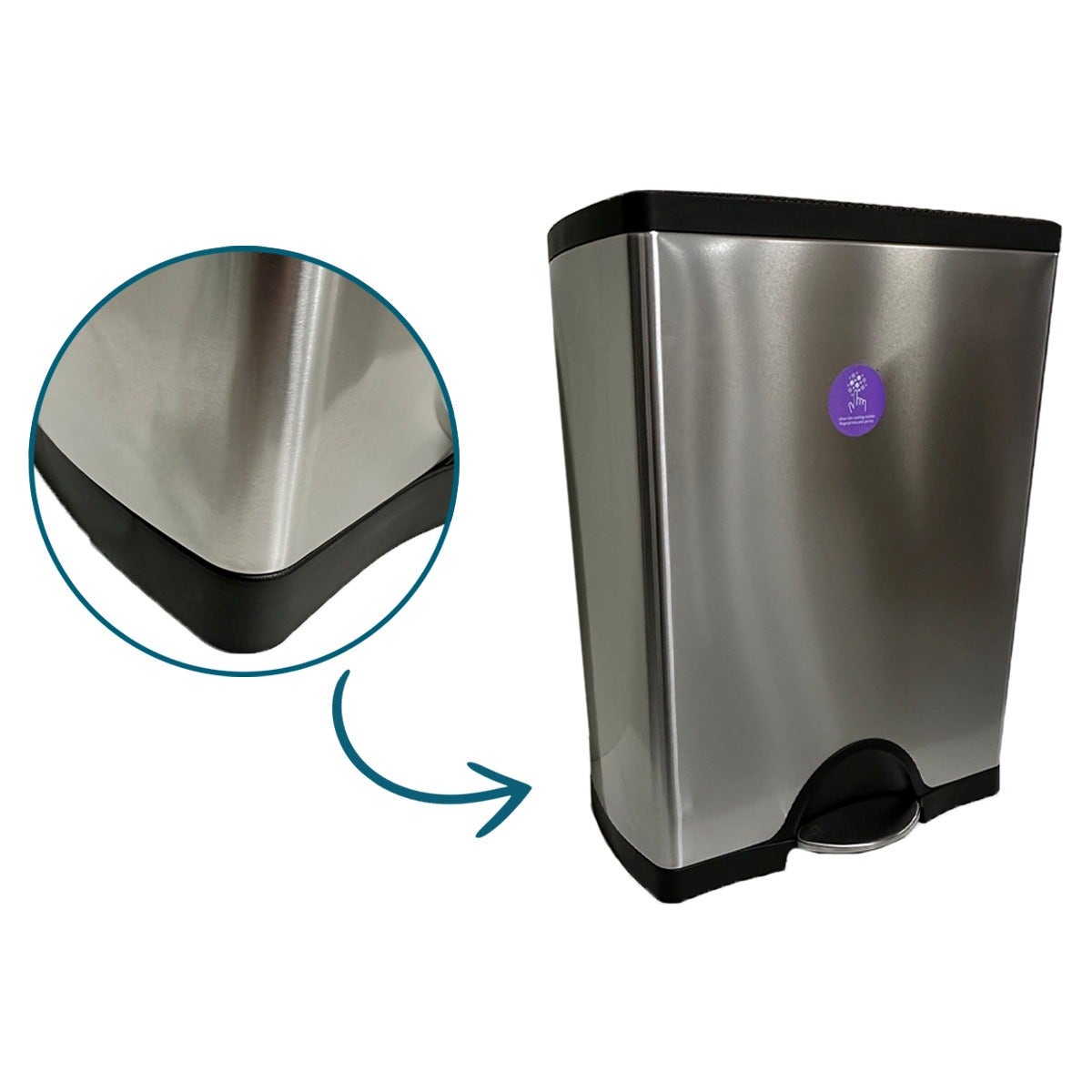 Simplehuman pedaalemmer Classic Recycler 30+16 liter mat RVS B-KEUS