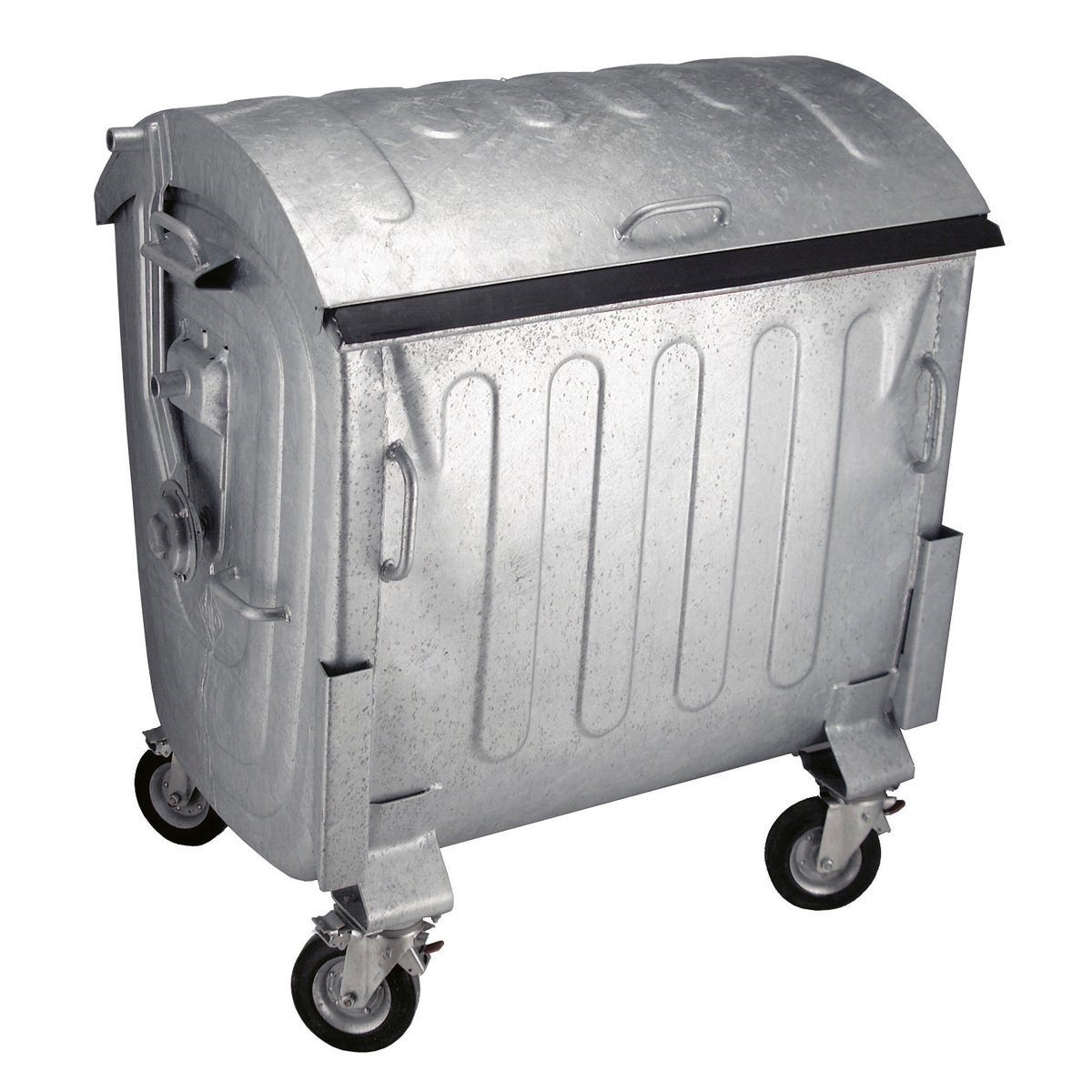 Afvalcontainer 1100 liter staal rond deksel