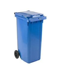 Afvalcontainer 140 liter blauw met driekantslot