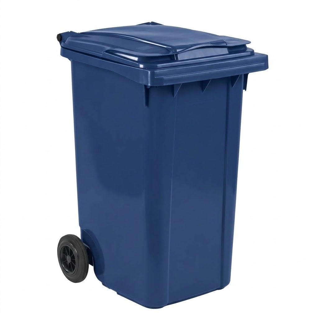 Afvalcontainer 240 liter blauw - donkerblauw - gemaakt van gerecycled kunststof