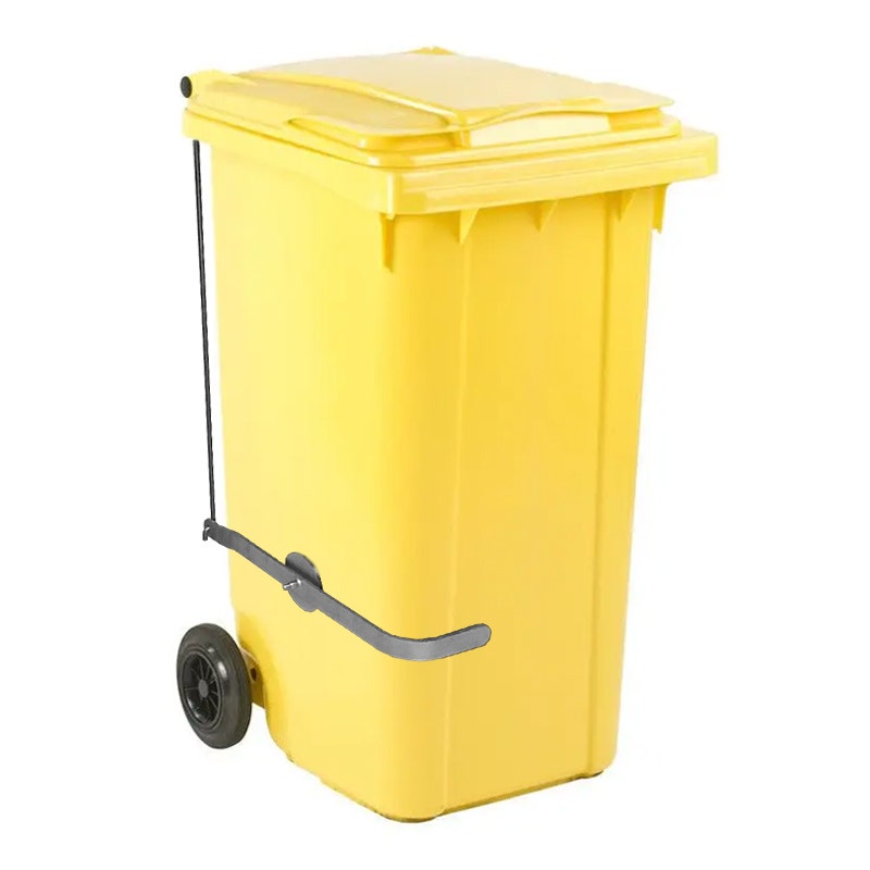 Afvalcontainer 240 liter geel met voetpedaal - Kliko 240 liter 