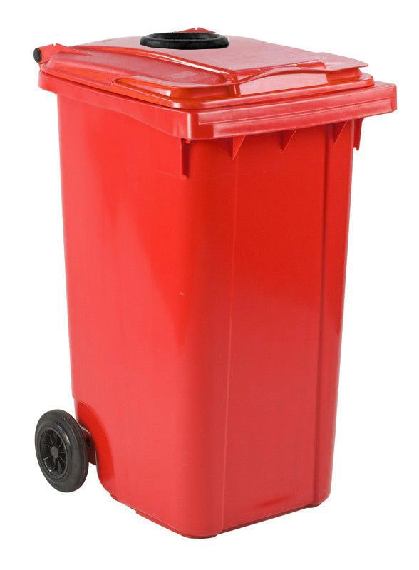 Afvalcontainer 240 liter rood met glasinworp