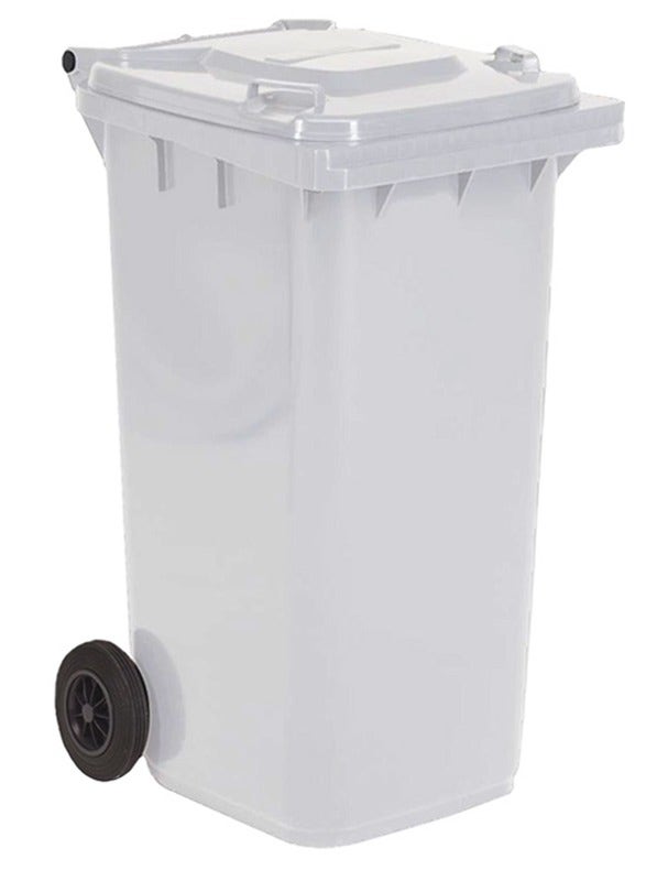 Afvalcontainer 240 liter wit met wit deksel - Weber kliko 240L wit